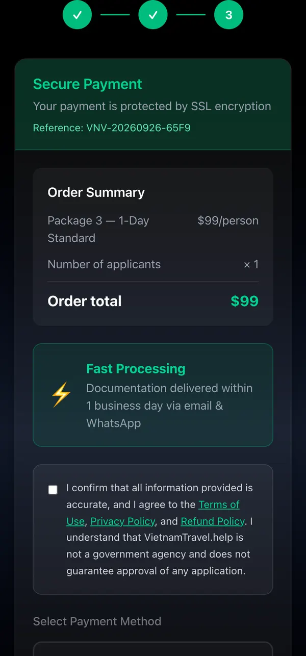 Payment without leaving your page